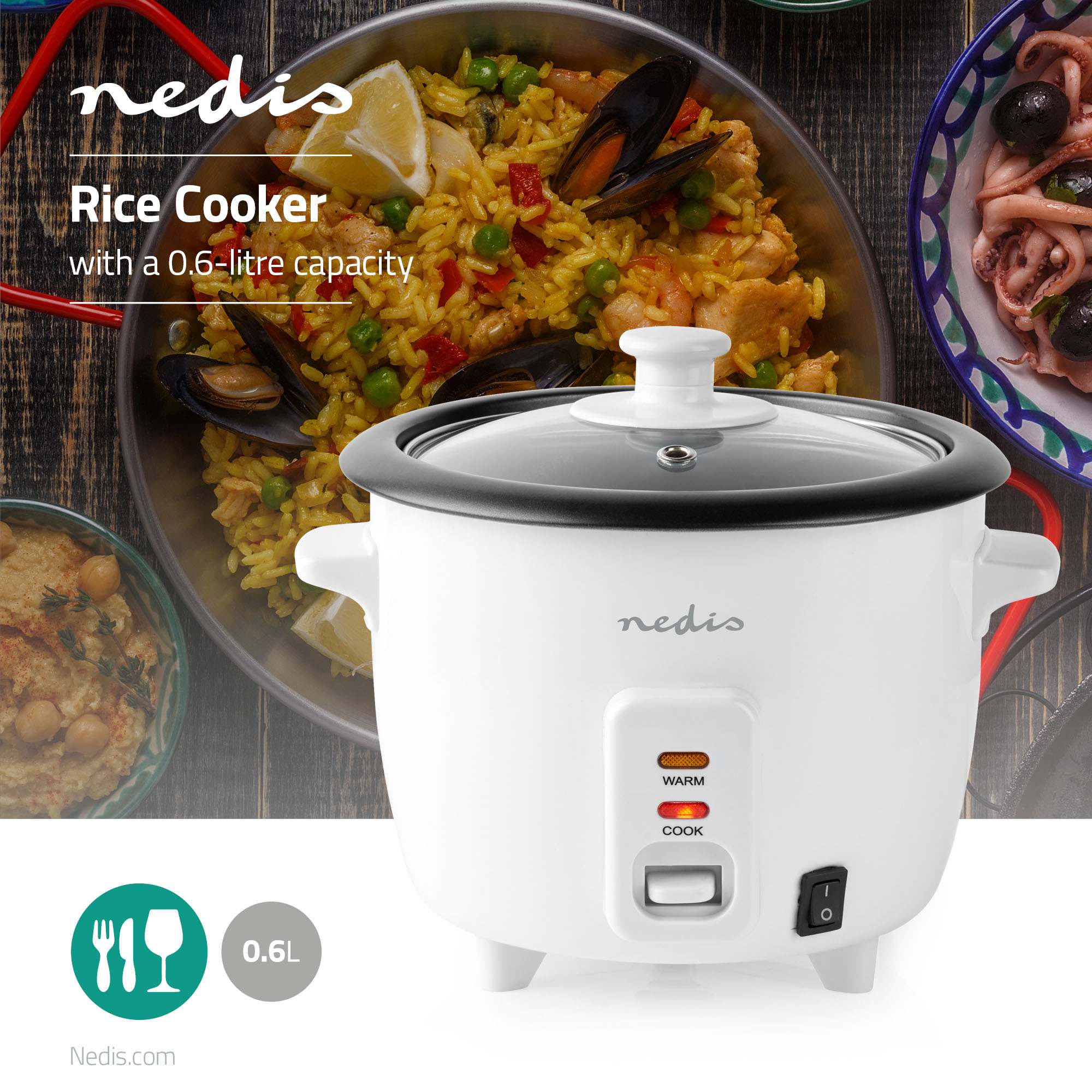Rice Cooker 1 liter Nedis