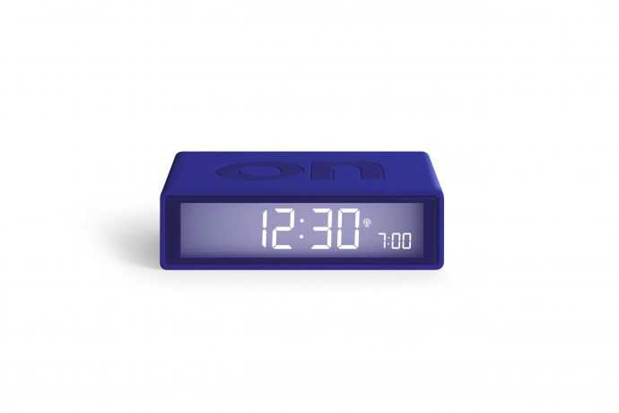 Alarm Clock Flip ON OFF Lexon Design Blue Colour