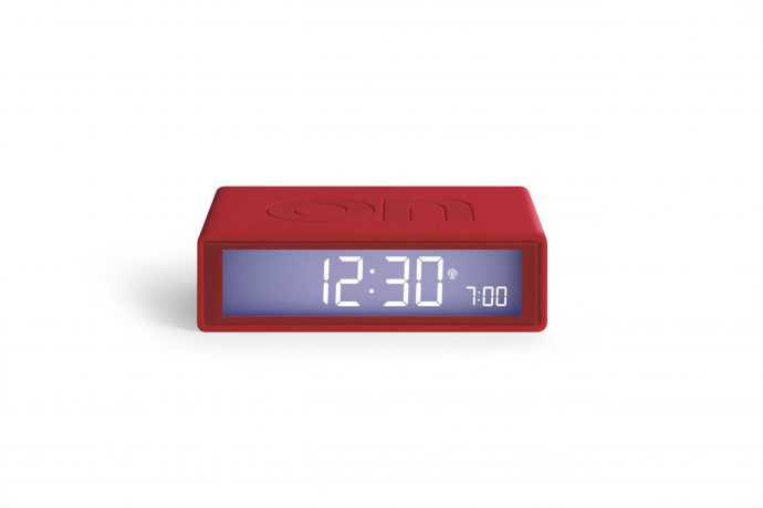 Alarm Clock Flip ON OFF Lexon Design Red Colour