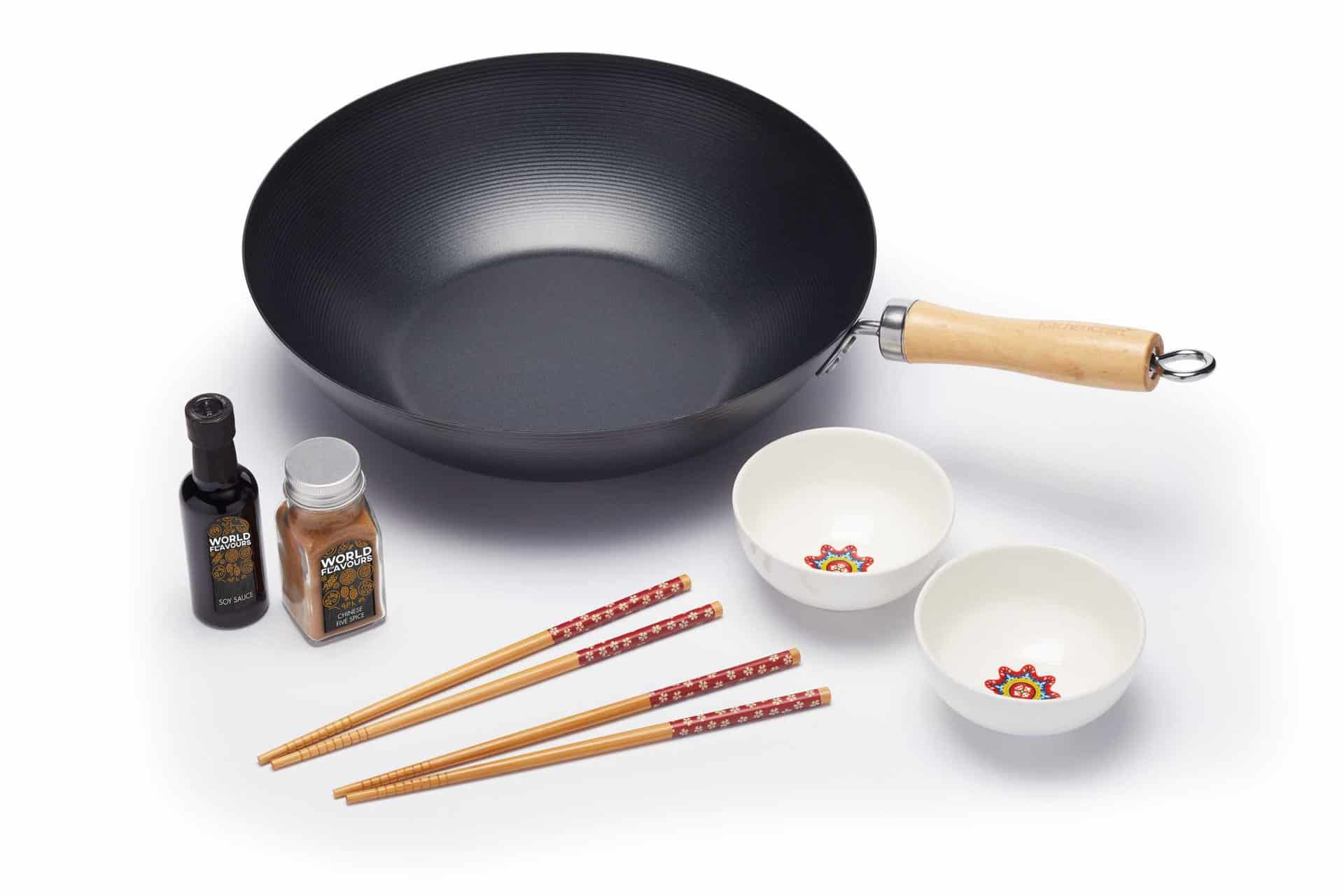 Maisot ceptas wok pannas komplekts World of Flavours KitchenCraft