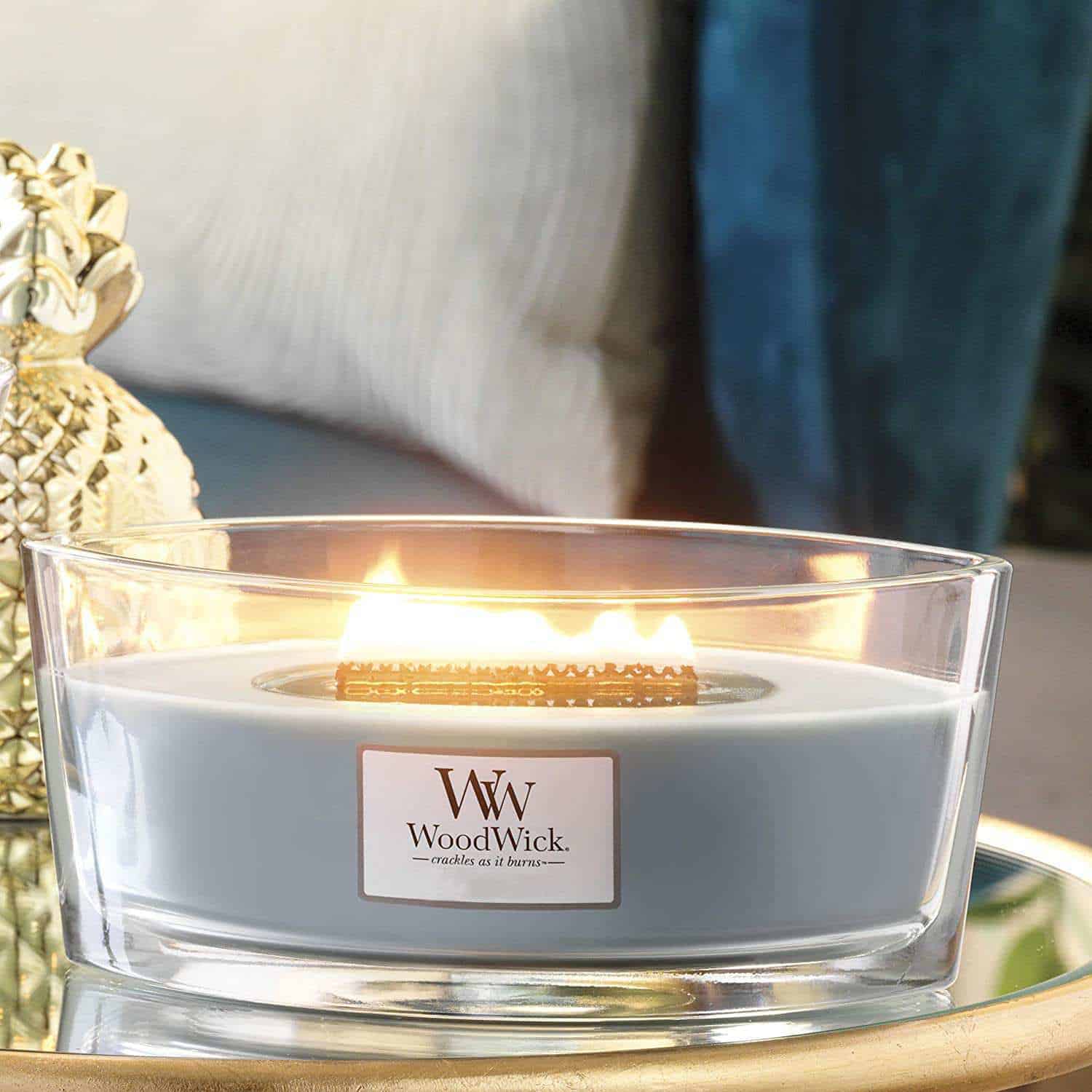 WoodWick Ellipse Candle – Soft Chambray