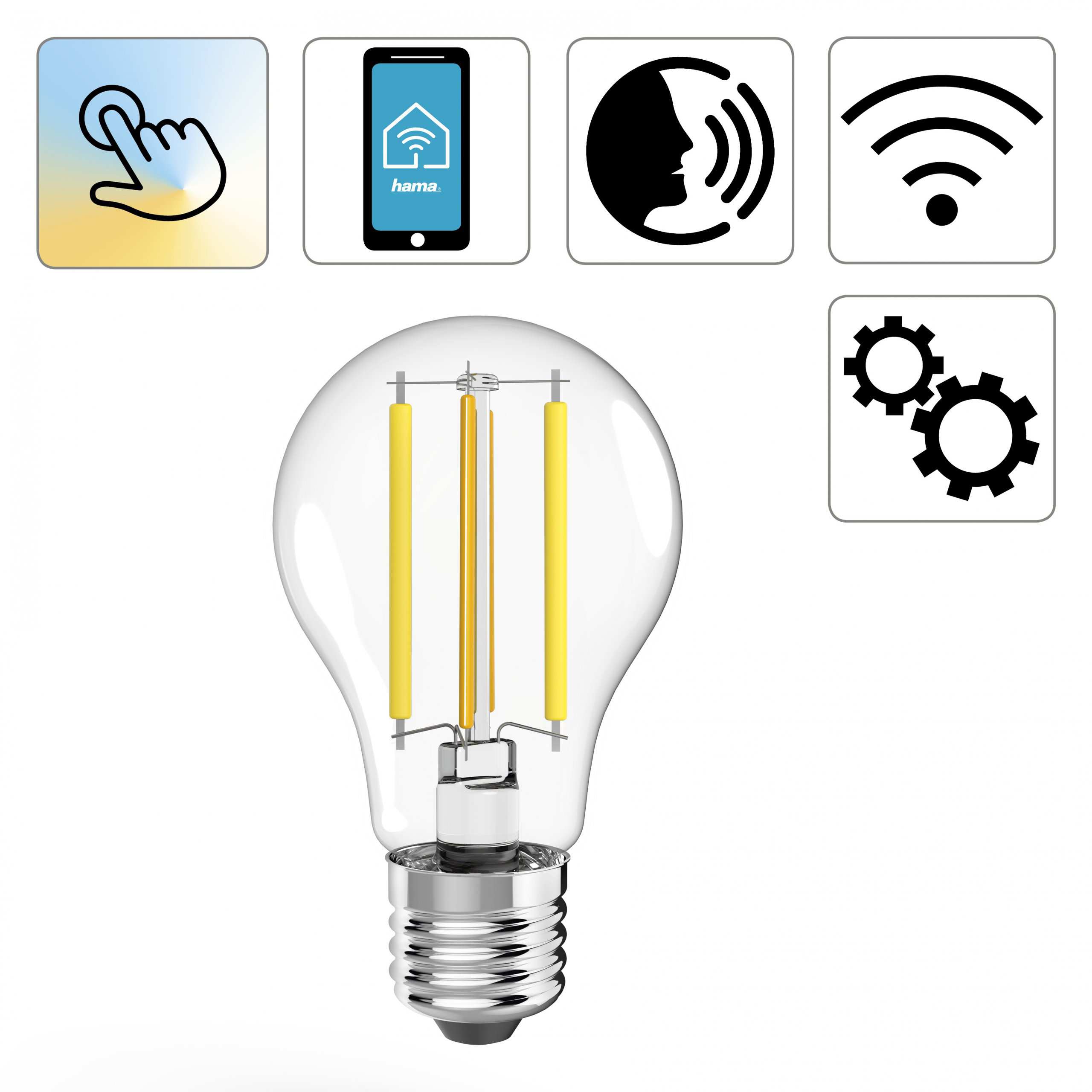 WiFi WLAN LED Smart Bulb E27 Retro White HAMA