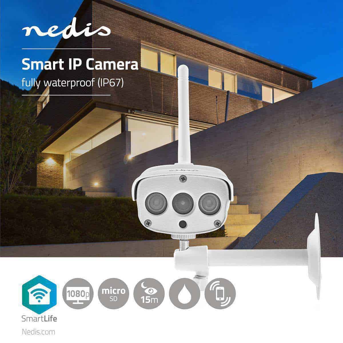 Smart WiFi IP kamera FULL HD Outdoor Nedis
