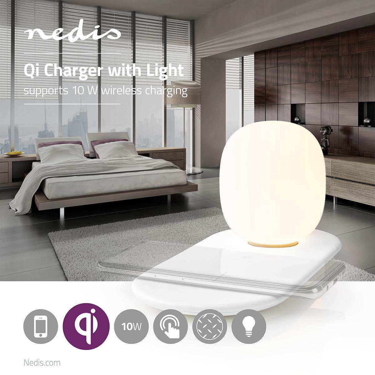 Wireless QI Charger LED Lamp Nedis