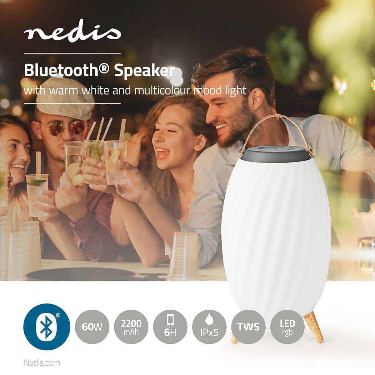 Bluetooth Speaker Mood Light LED 60W Nedis