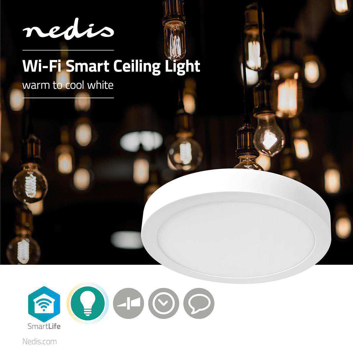 Smart LED Bulb Led Ceiling Round 1200lm Nedis