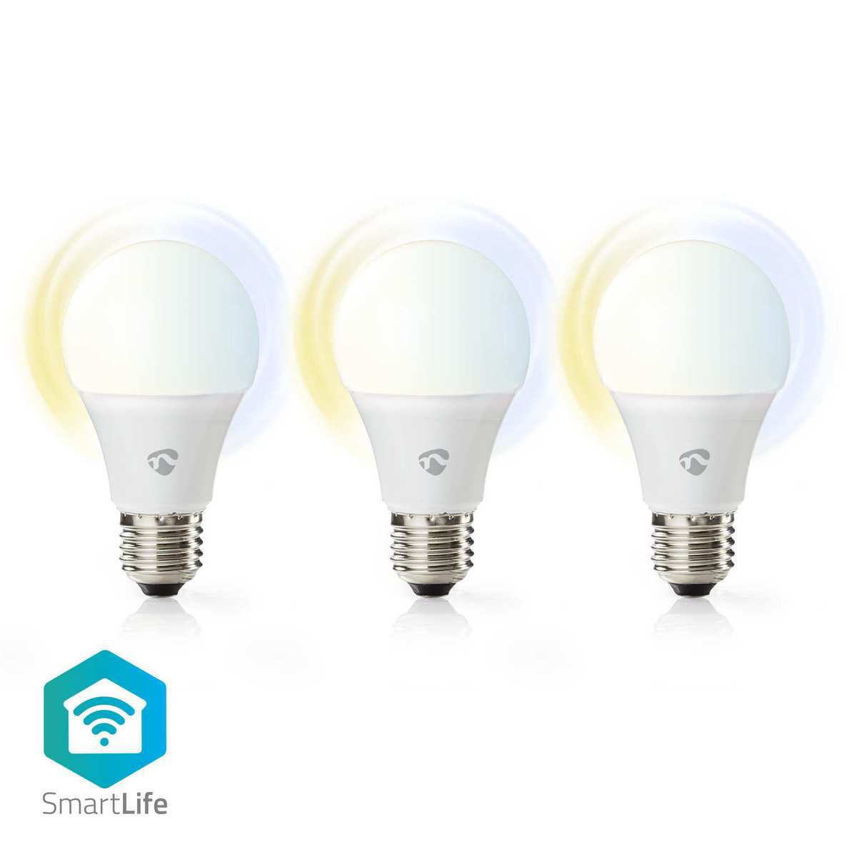 Intelligente LED-Glühbirne Wifi E27 Weiß Warm Cool 800lm Nedis