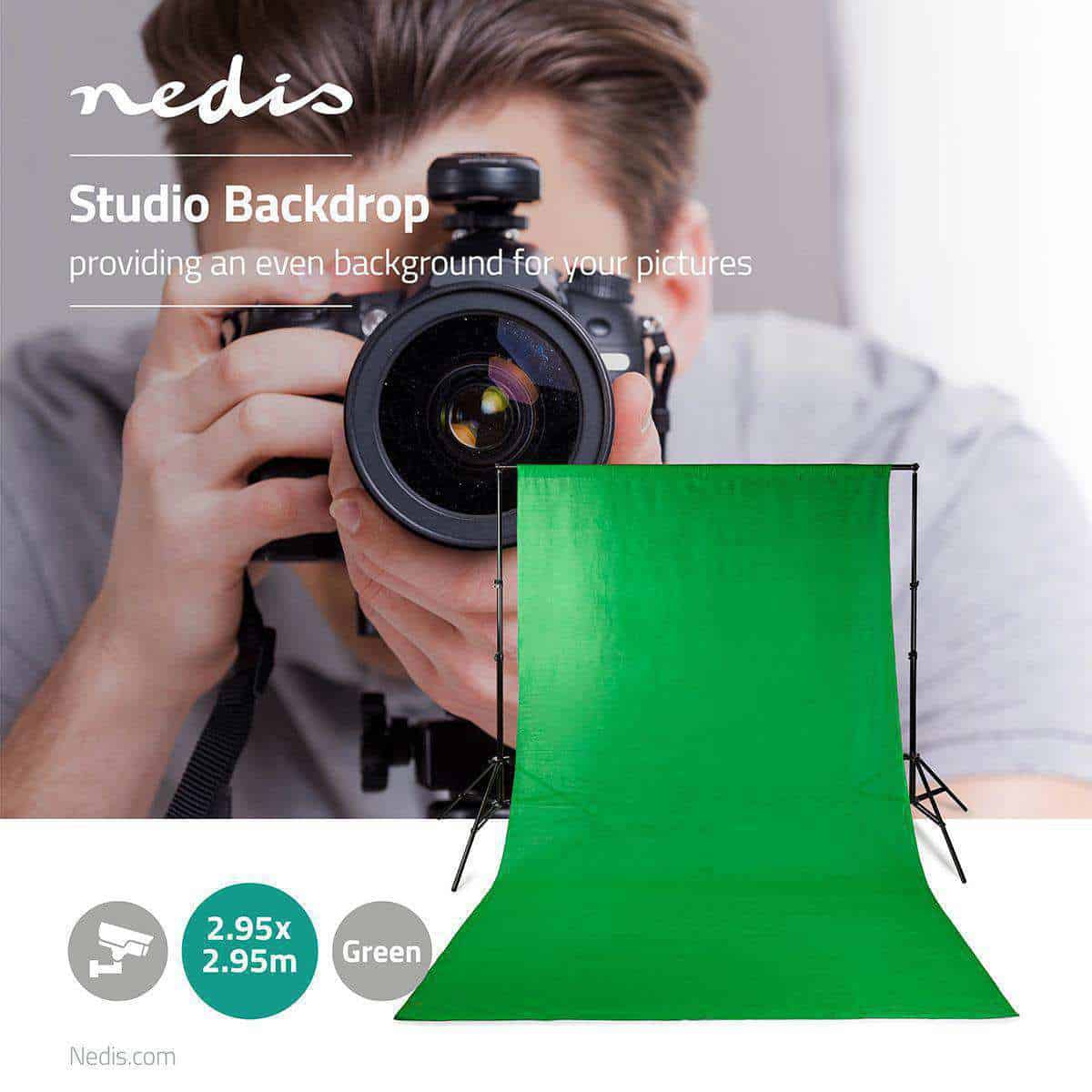 Photo Studio Backdrop Green 3 meter Nedis