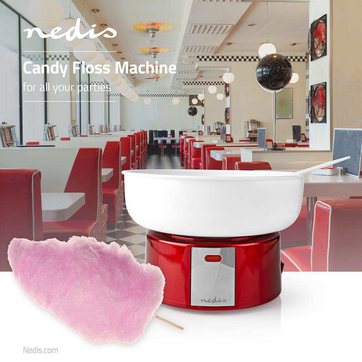 Candy Floss Retro Sugar Machine Nedis