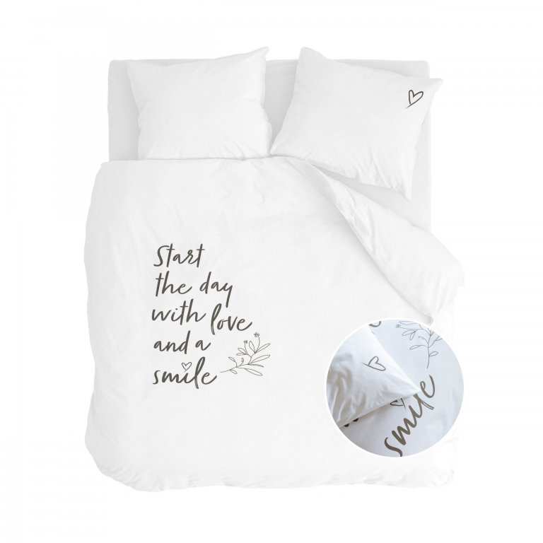 Lençol de cama com capa de edredom tamanho 240 Smile Love Walra