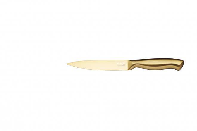 Brass Copper Colour Kitchen Knife Set with Block MasterClass