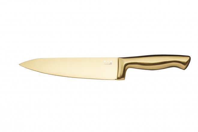 Conjunto de facas de cozinha latão cor cobre com bloco MasterClass