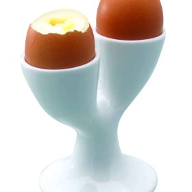 Double Egg Cup Porcelain White KitchenCraft
