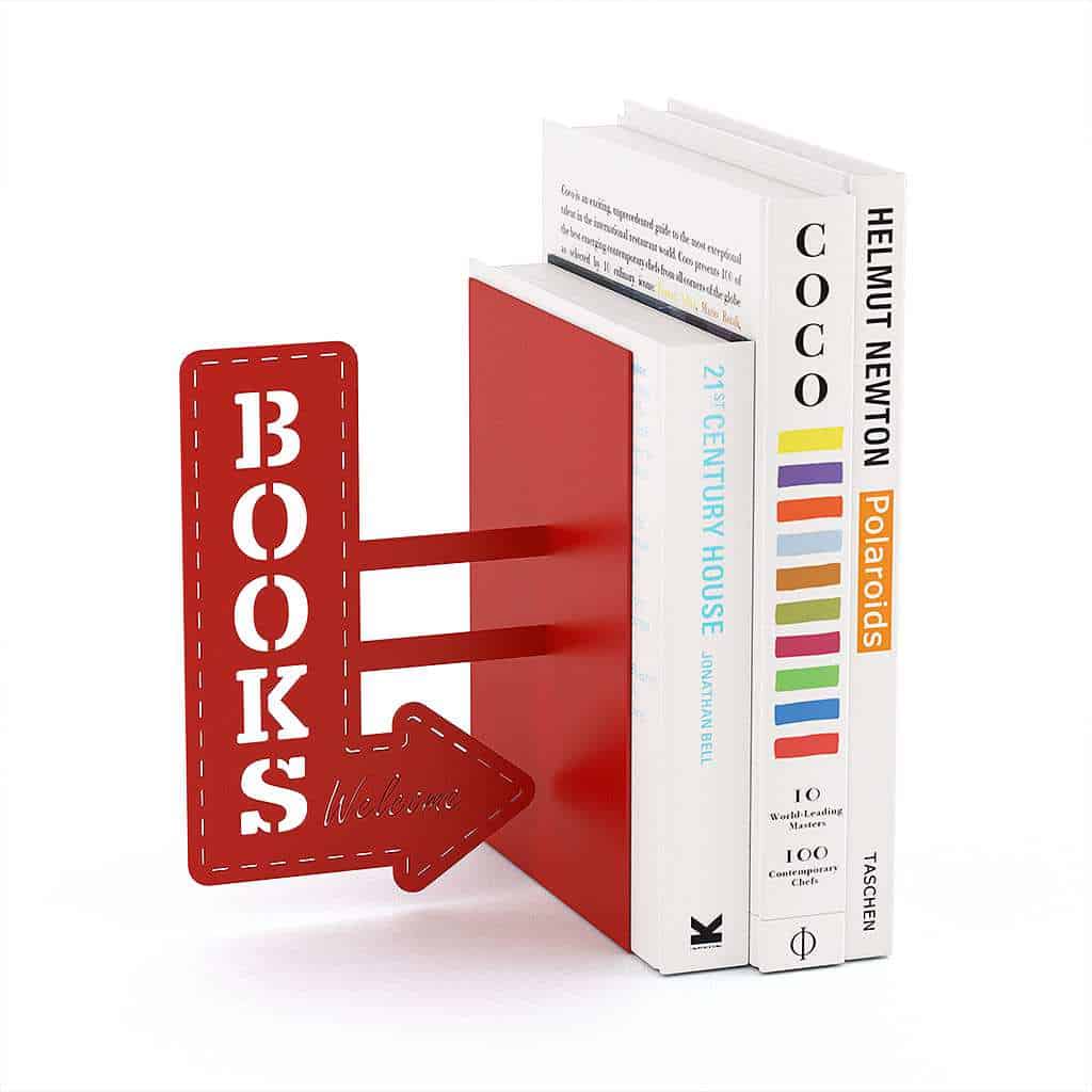 Libros Estantería Sujetalibros Diseño de lectura Regalo Balvi