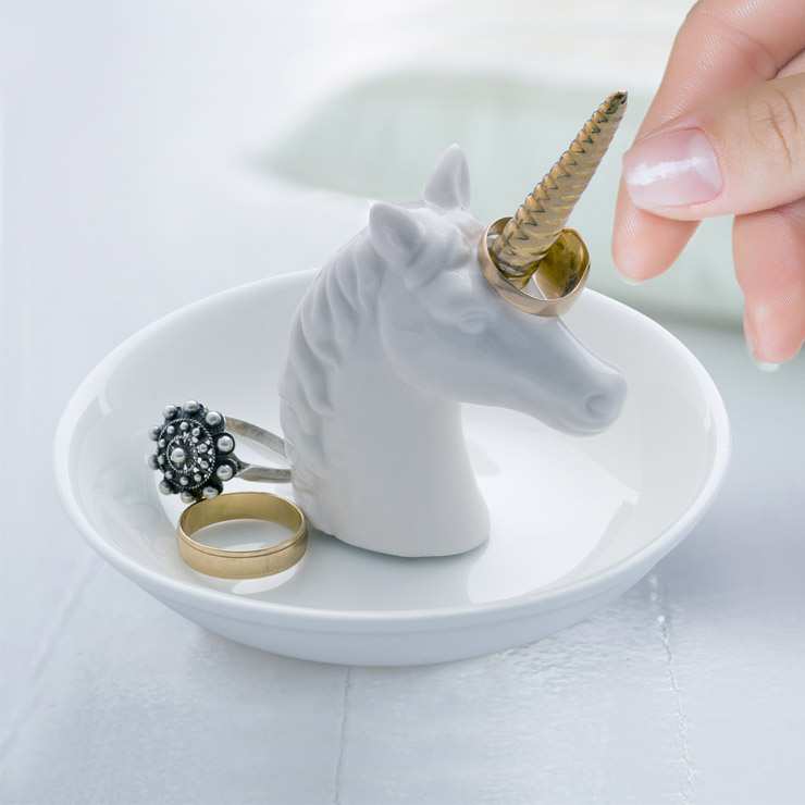 Porcelain Unicorn Ring Jewelry Holder Tray and Drinkware Accesories Set Unicorn 