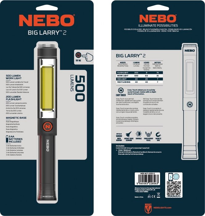 BIG LARRY 2 Flashlight & Worklight 500lm NEBO
