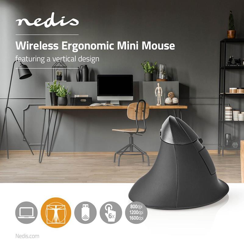Nedis Wireless Mouse 800-1600dpi – 6 Buttons – Optical