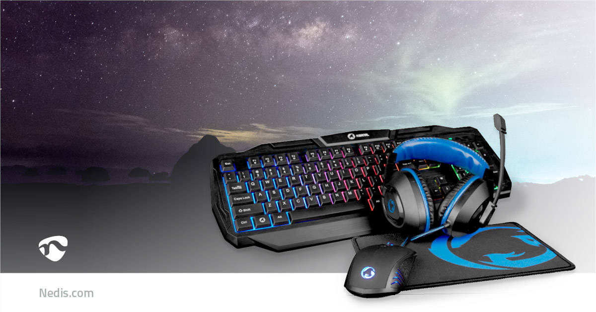 Nedis Gaming Combo Kit 4-in-1 – LED – US / QWERTY
