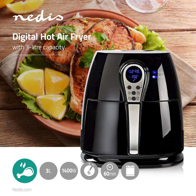 Nedis Hot Air Fryer 3.0L – Timer 60min Digital