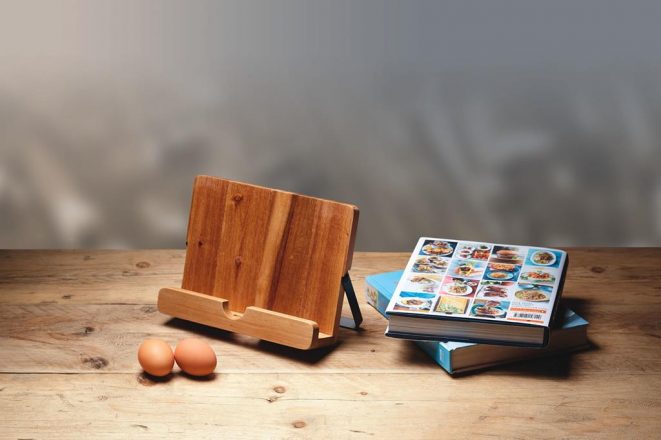 Natural Elements Stojak na książkę kucharską / tablet z drewna akacjowego
