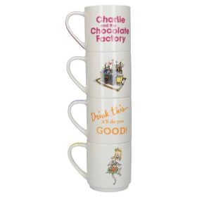 Roald Dahl Set 4 Stacking Mugs Charlie & Chocolate Factory
