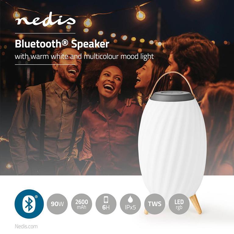 Nedis Bluetooth®-luidspreker met sfeerverlichting – 90 W