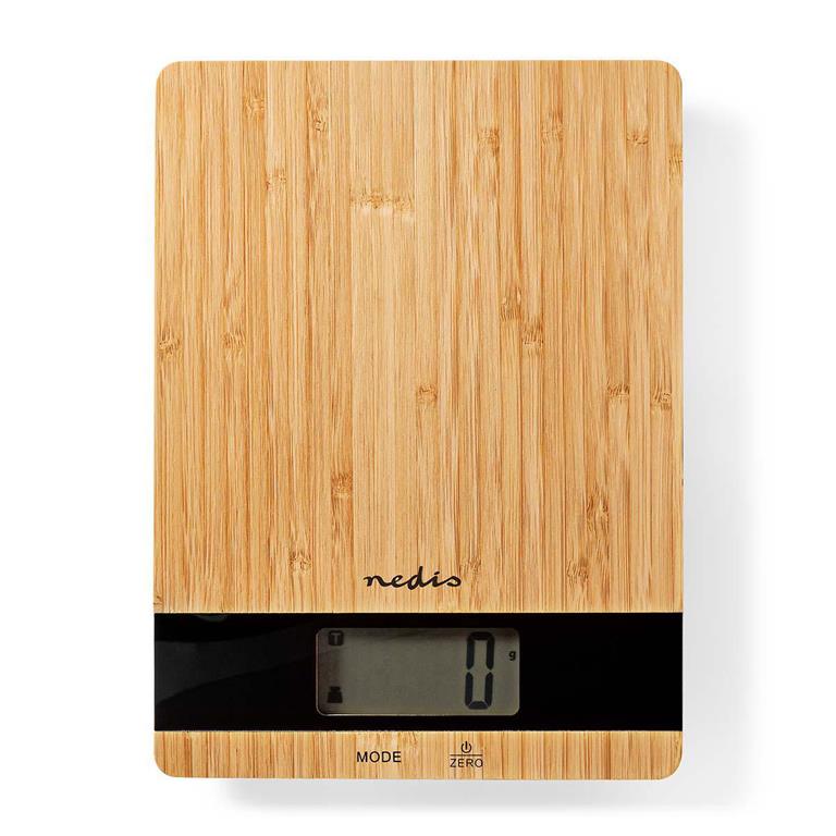 Nedis Slimline Kitchen Scale Bamboo Design