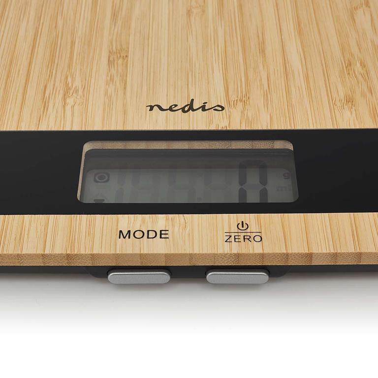 Nedis Slimline Kitchen Scale Bamboo Design
