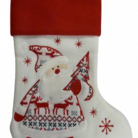 Peha Christmas Sock 45cm Fleece Red/White Santa Claus