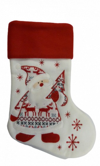 Peha Christmas Sock 45cm Fleece Red/White Santa Claus