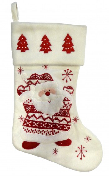 Peha Christmas Sock 46cm Fleece Red/White Santa