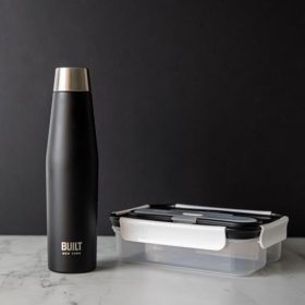 Встроенная бутылка для воды Apex и подарочный набор Bento Lunch Box — черный