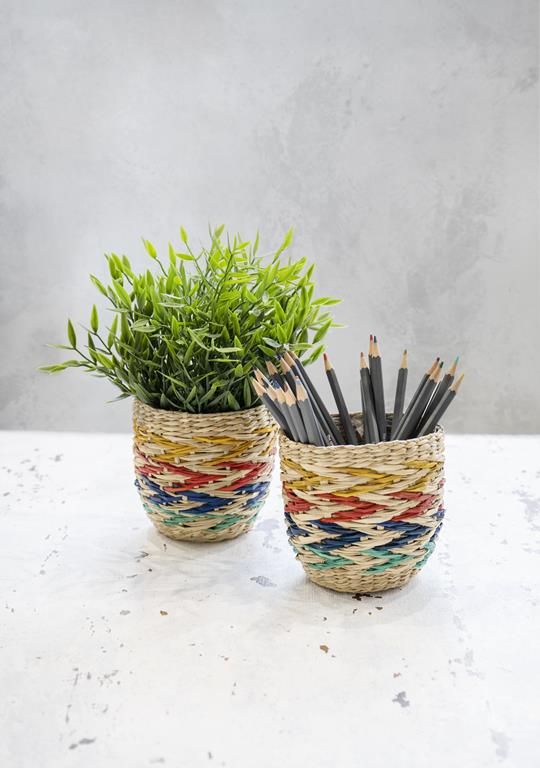 KitchenCraft Set of 2 Seagrass Planters – Rainbow