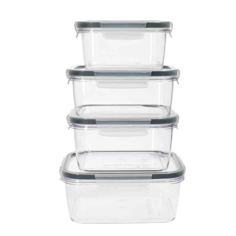 Home Basics Locking Rectangle Food Storage Containers with Grey Steam  Vented Lids, (Set of 6), FOOD PREP