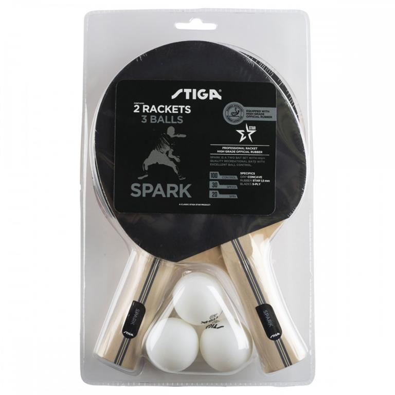 STIGA SPARK Table Tennis Set - 2 Bats, 3 balls