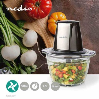 12362_1_Nedis_Food_Chopper_-_500W_Czarny__Srebrny