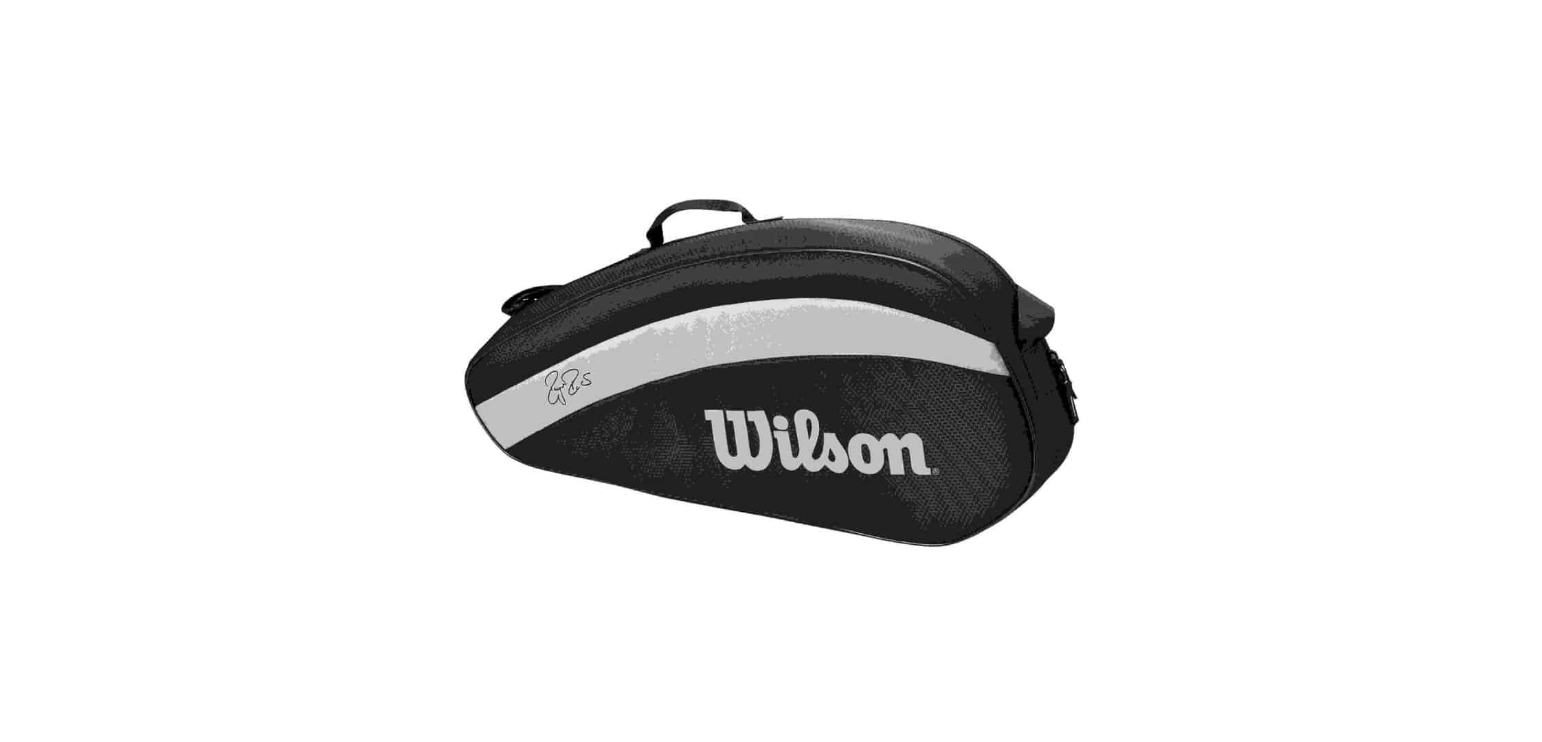 Wilson Tennis Racket Bag RF FED Team 3 Rackets - Black