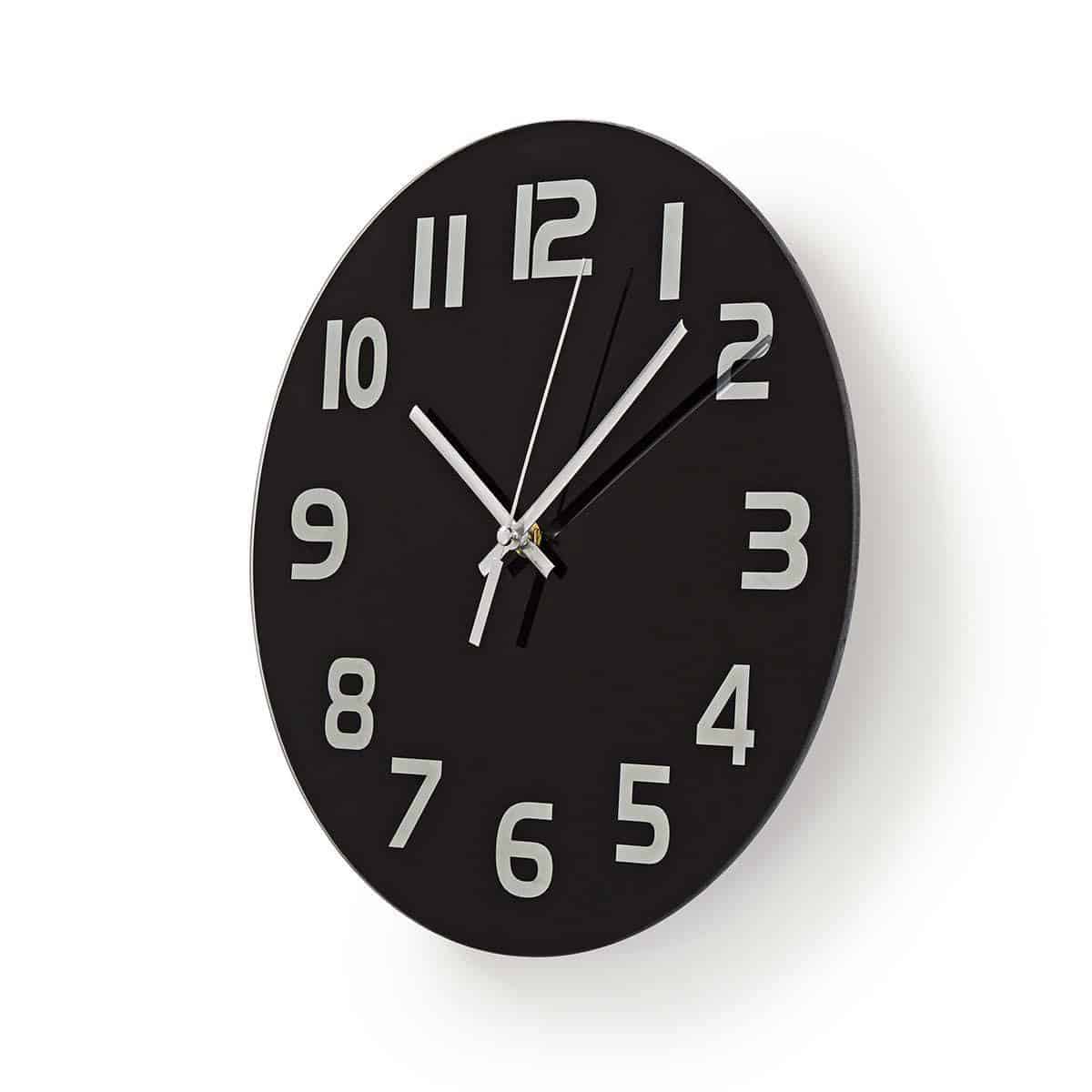 Nedis Wall Clock Glass 30cm - Black