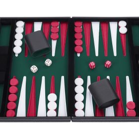 50015_1_Longfield_Backgammon_Set_11"_Grün/Rot/Weiß_in_Koffer