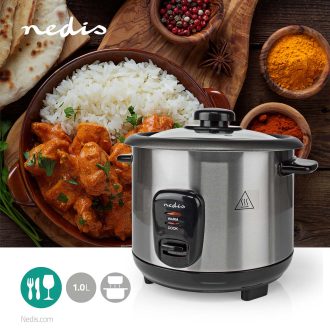 Nedis Rice Cooker 1.0L – Stainless Steel