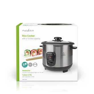 Nedis Rice Cooker 1.0L – Stainless Steel