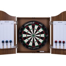 Longfield Darts Wooden Cabinet Complete Set - Brown