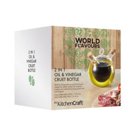 KitchenCraft WOF Botella italiana doble redonda para aceite y vinagre