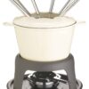 Zestaw żeliwny emaliowany do fondue MasterClass — kremowy