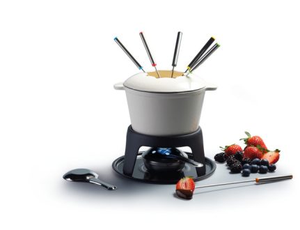 MasterClass Cast Iron Enamelled Fondue Set - Cream