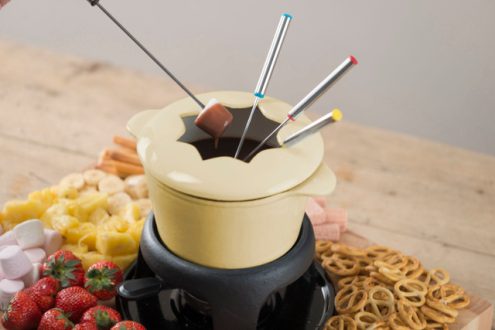 MasterClass Cast Iron Enamelled Fondue Set - Cream