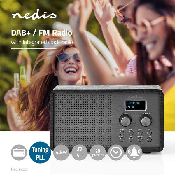 Nedis DAB+ / FM Radio Rechargeable Black
