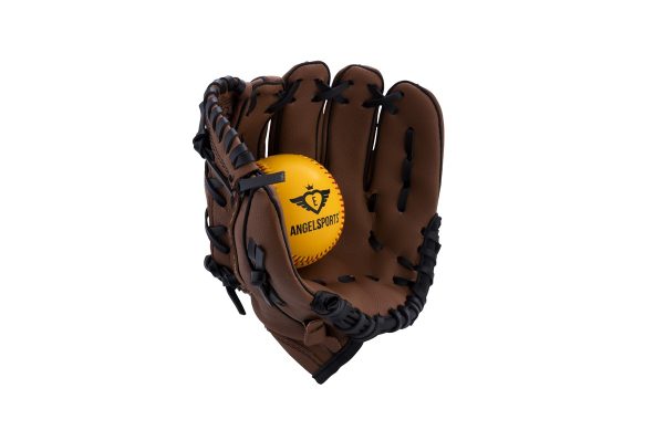 Бейсбольный набор Angel Sports - перчатка 9 дюймов и мяч из ПВХ