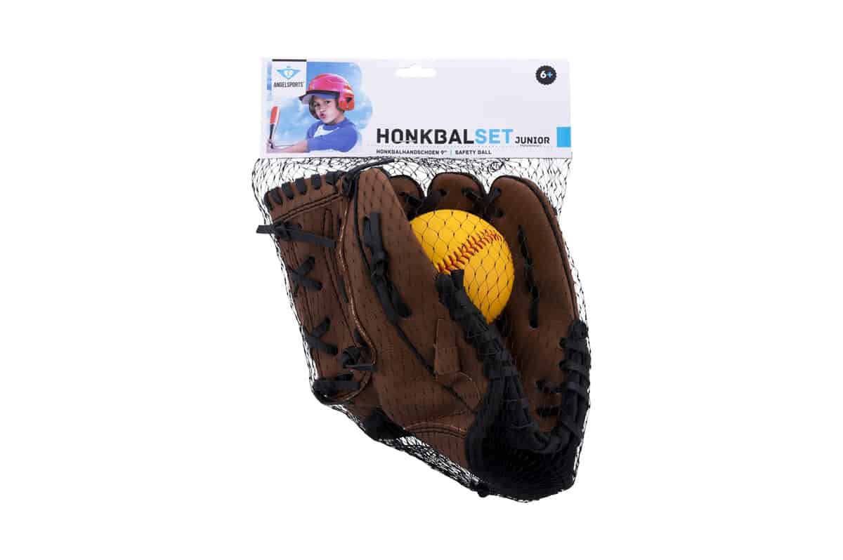 Бейсбольный набор Angel Sports - перчатка 9 дюймов и мяч из ПВХ