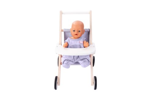 Angel Toys Doll Stroller Wooden - Gray / Blue